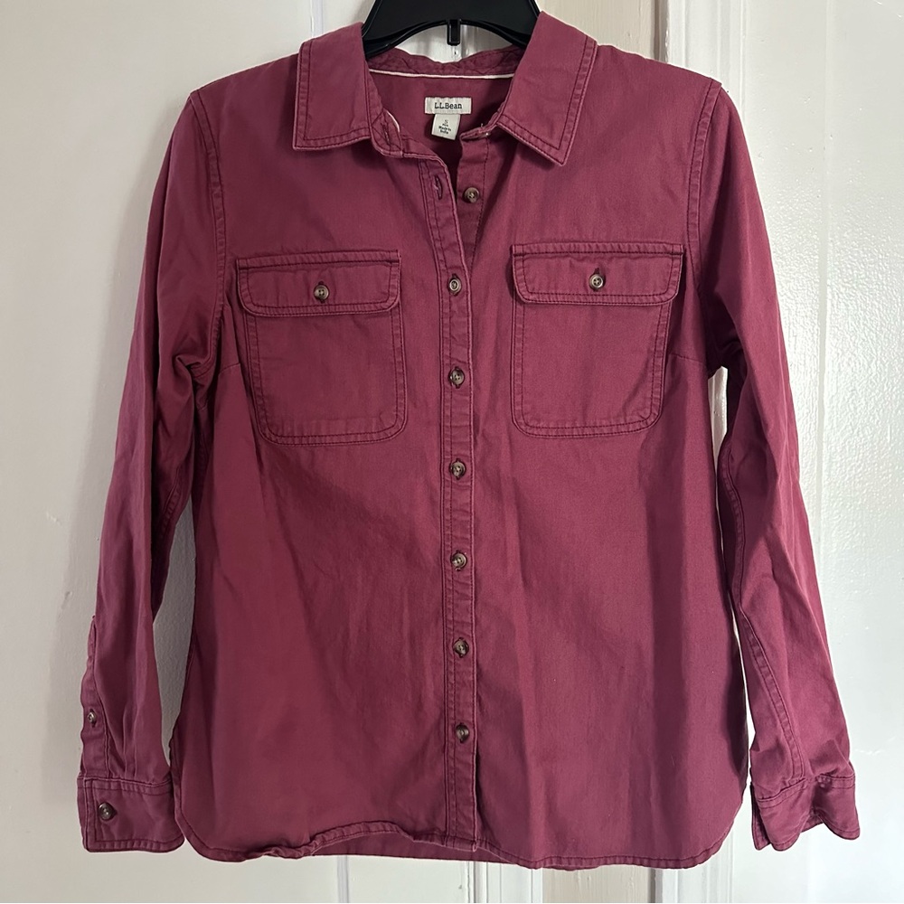 Women’s L.L. Bean Mulberry Button Down Denim Shirt